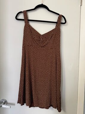 Brown Polka Dot Slip Dress
